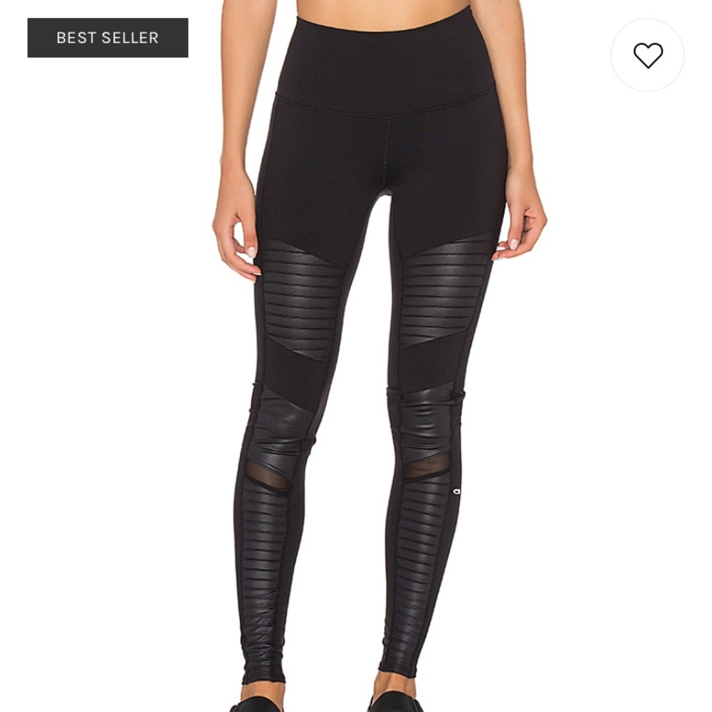 Alo Yoga High Waisted Moto Legging in Black Sz S